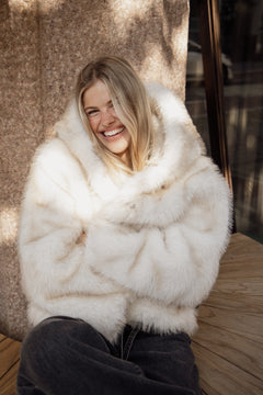 Astrid Faux Fur Jacket - Creme