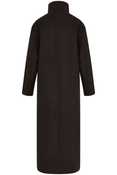Caroline Wool Funnel Coat - Chocolate Brown