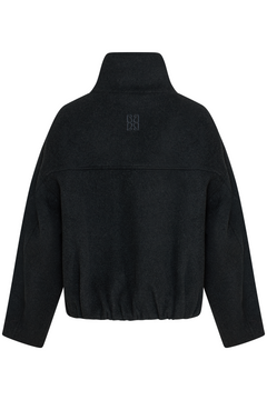 Madeleine Wool Zip Jacket - Dark Grey Melange