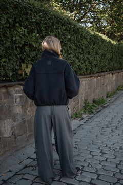Madeleine Wool Zip Jacket - Dark Grey Melange
