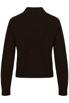 Carina Cashmere Polo Knit - Dark Brown