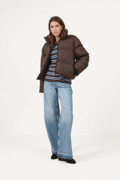 Mary Puffer Bomber Jacket - Dark Brown