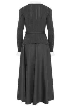 Knit Twill Midi Dress - Grey