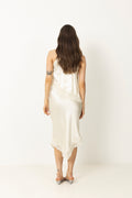 Heylin Asymmetric Lace Hem Midikjol - Pearl
