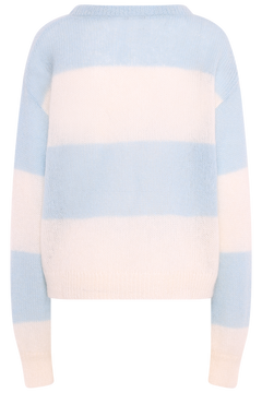 Mohair Stripe Sweater - Blue/Cream