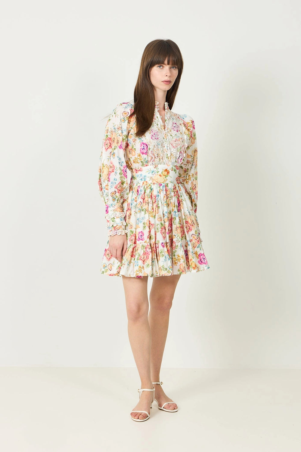 Cotton Slub Mini Dress -  Flora