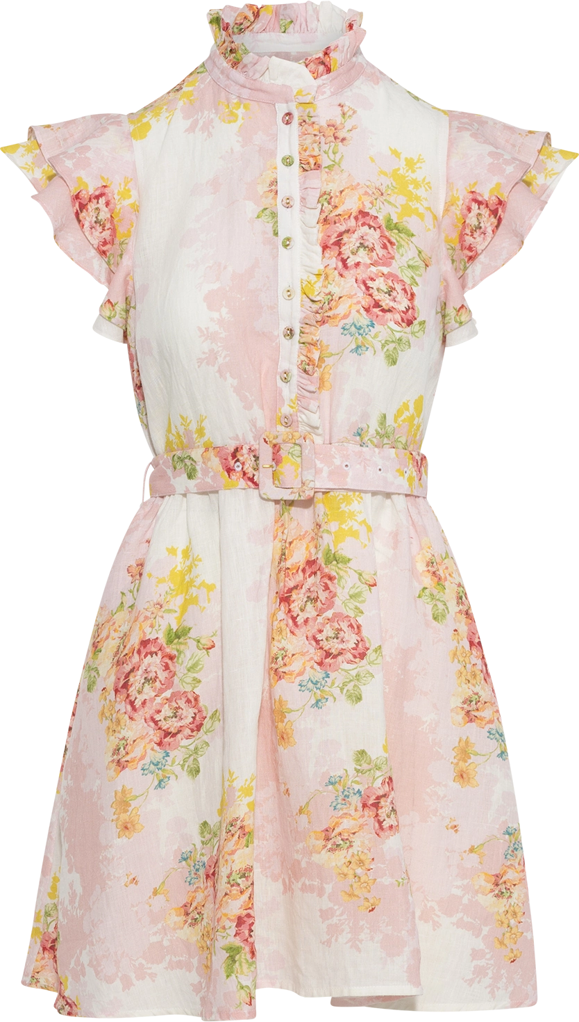 Linen Ruffle Dress -  Rose Amore