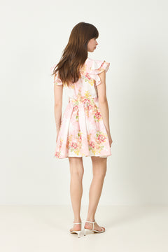 Linen Ruffle Dress -  Rose Amore