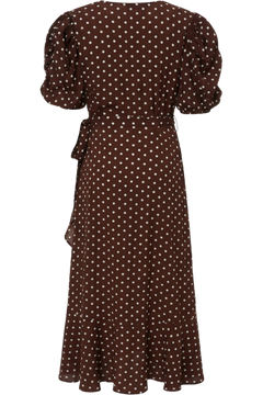 Sinda Dot Dress - Brown With White Dots