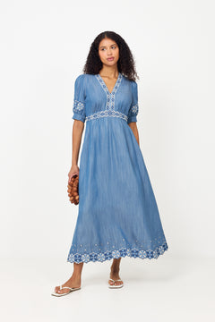 Este Dress Tencel - Blue