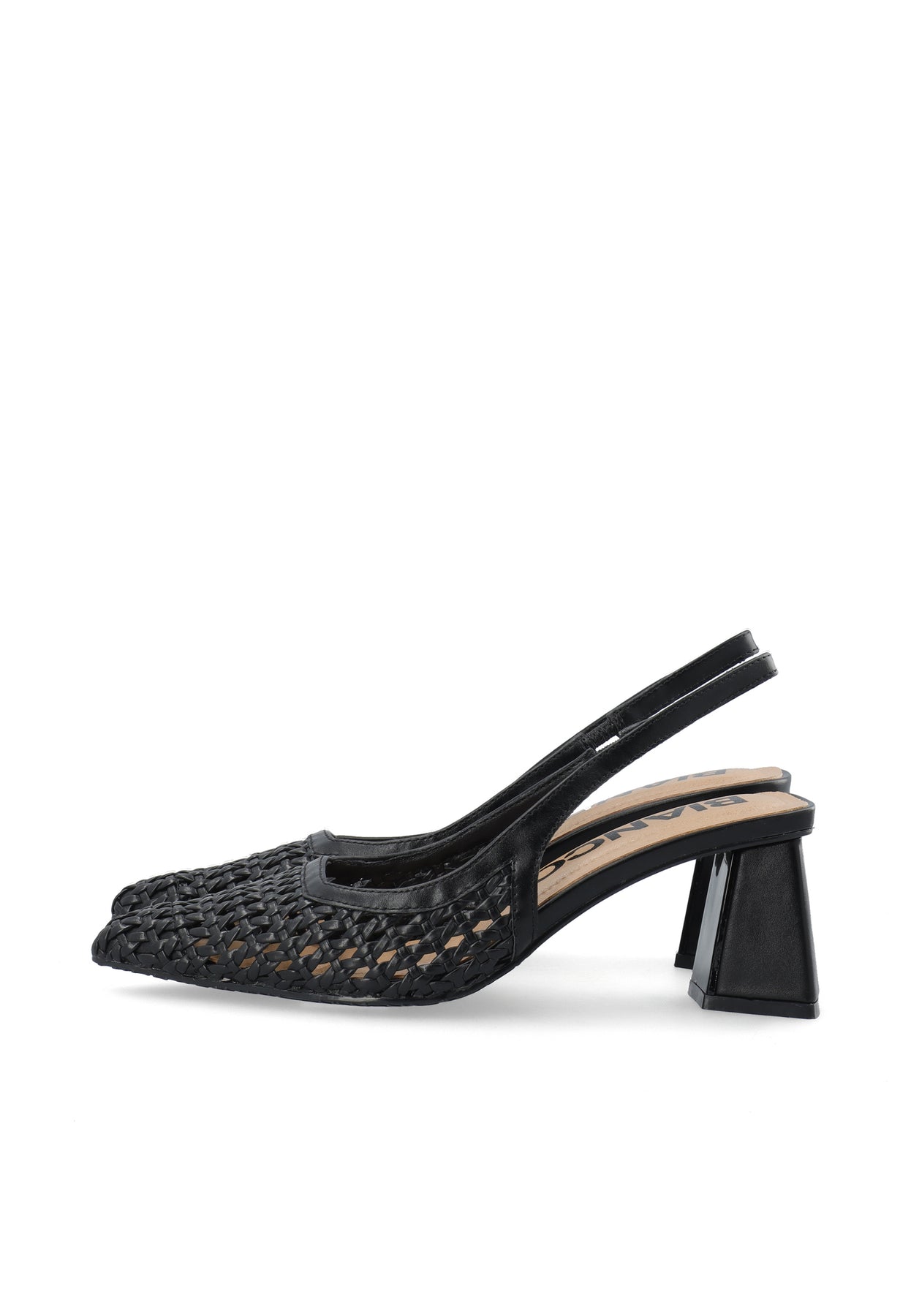 Biamaralyn Slingback Weaved Faux Leather - Black
