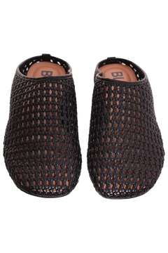 Bianera Mule Weaved Faux Leather - Black