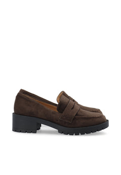 Biapearl Penny Loafer Faux Suede - Brown