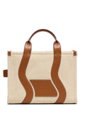 The Wavy Canvas Medium Tote - Beige/Argan Oil