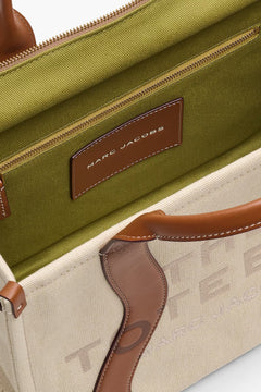 The Wavy Canvas Medium Tote - Beige/Argan Oil