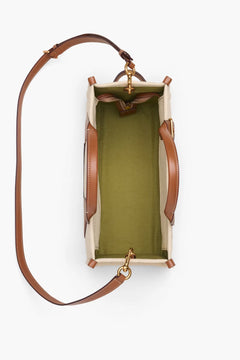 The Wavy Canvas Medium Tote - Beige/Argan Oil