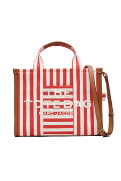The Stripe Canvas Medium Tote - True Red Multi