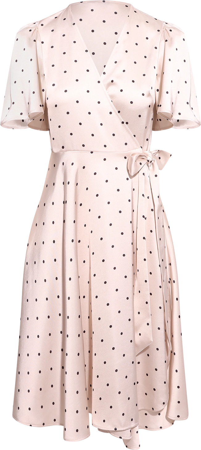 Florence Wrap Dress - Ivory Dot