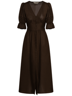Andrea Dress - Espresso Linen
