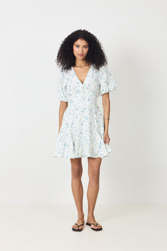 Bianca Dress - Blue Fleur Linen