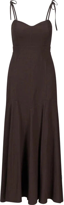 Tessa Linen Dress - Dark Brown