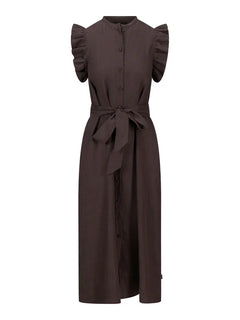Pam Linen Dress - Dark Brown