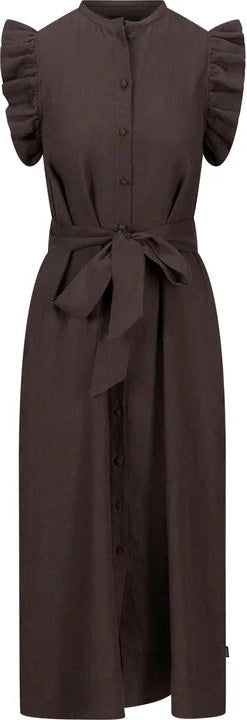 Pam Linen Dress - Dark Brown
