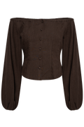 Luiza Linen Shirt - Dark Brown