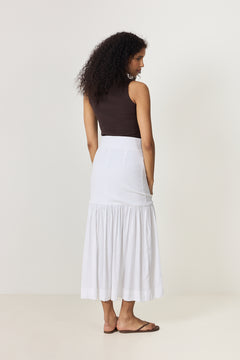 Lill Linen Skirt - White