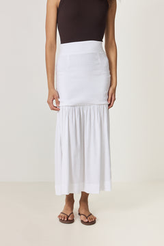 Lill Linen Skirt - White