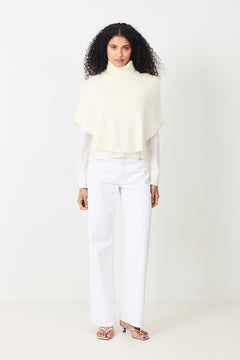 Maiken Brushed Poncho - White