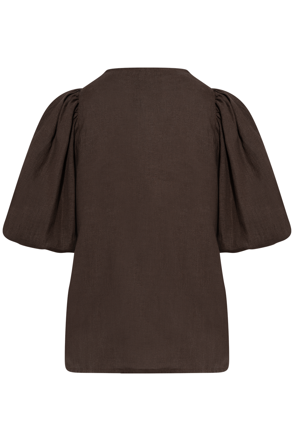 Anna Linen Top - Mörkbrun