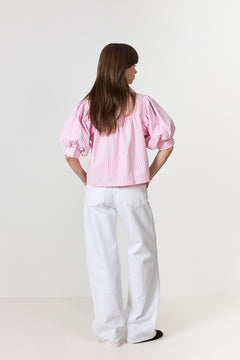 Etta Soft Stripe Stone Shirt - Light Pink