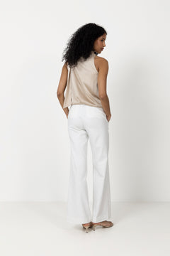Veda Drapy Satin Top - Dark Sand