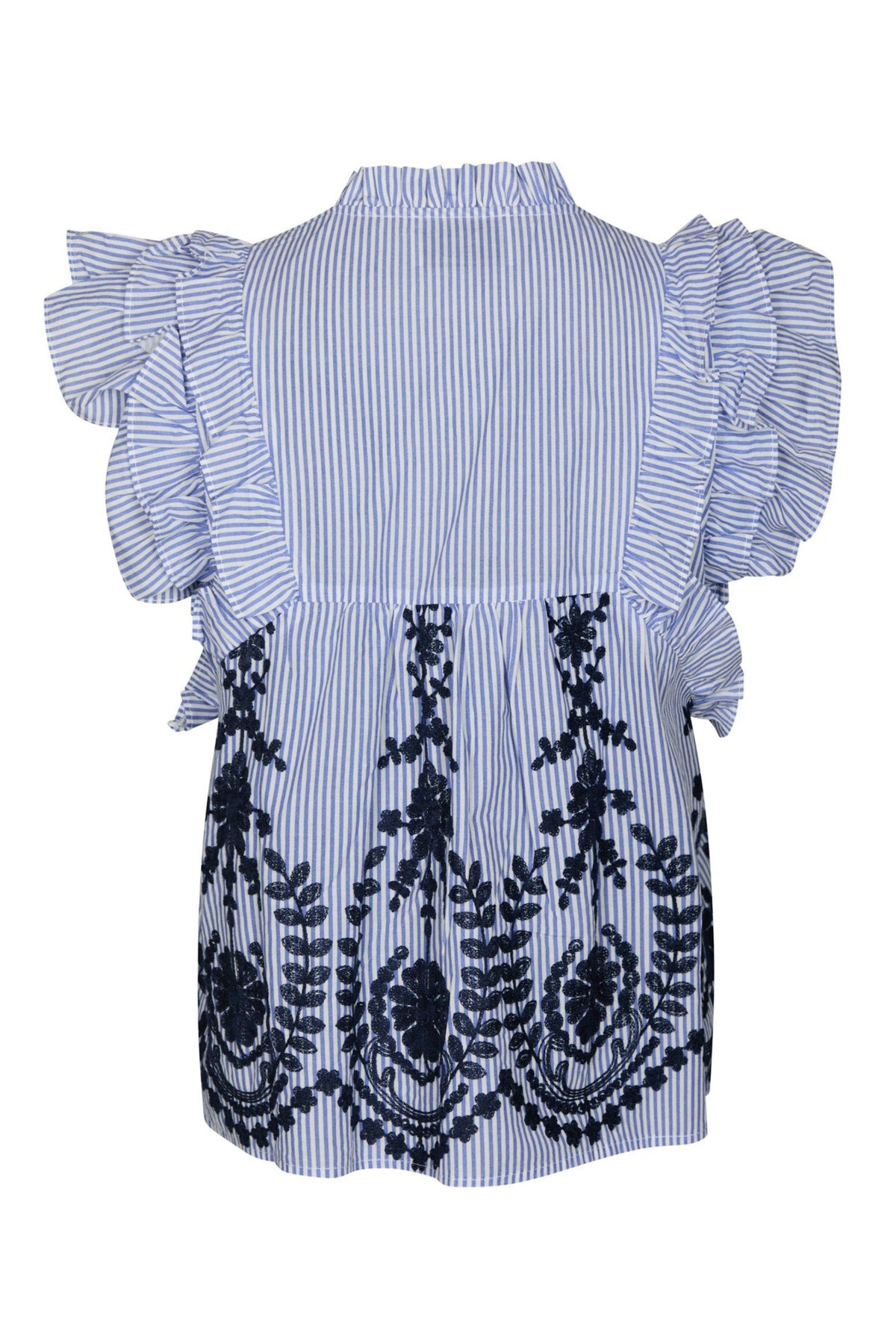 Jayla Stripe Embroidery Top - Blå