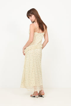 Belena Leafy Ditsy Dress - Light Green