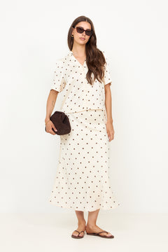 Torana Dotted Blouse - Creme