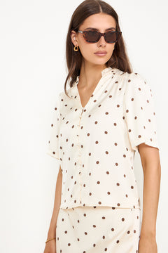 Torana Dotted Blouse - Creme