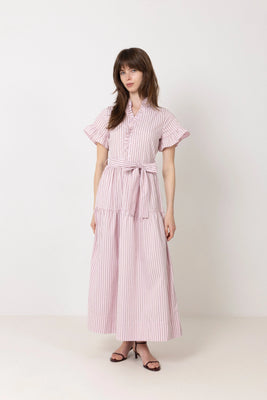 Nessie Structure Stripe Dress - Light Pink