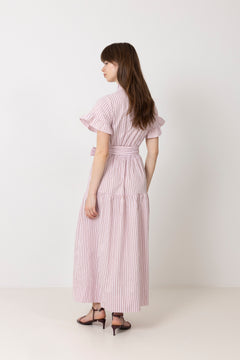 Nessie Structure Stripe Dress - Light Pink