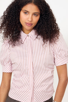 Frannie Structure Stripe Shirt - Light Pink