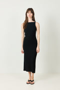 Fine Knit Cable Knit Dress - Svart
