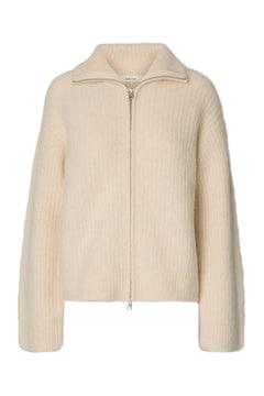 Gabriella Ls Knit Zip Cardigan - Birch
