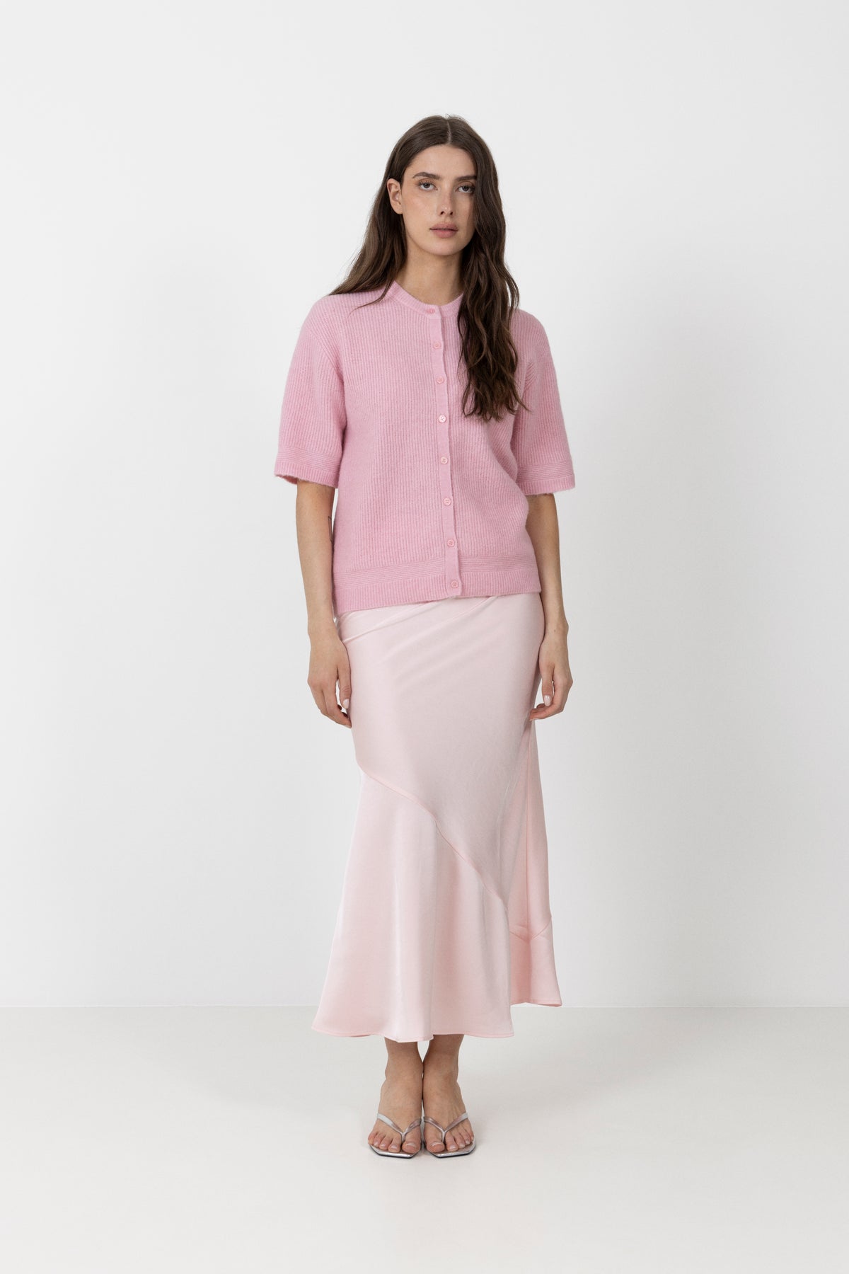 Saanoura Ss Cardigan - Bleached Mauve