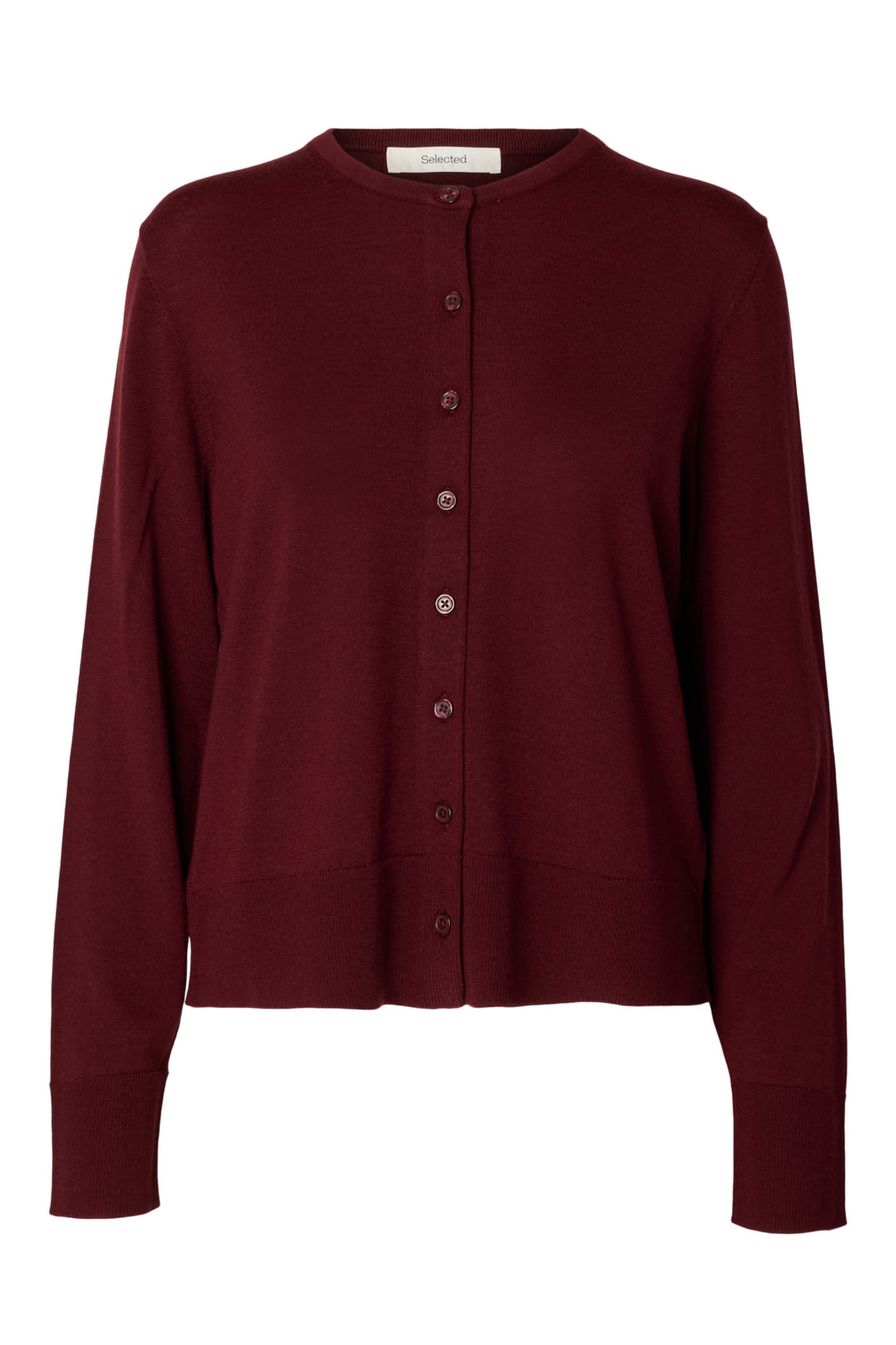 Thea Ls Knit Merino Cardigan - Tawny Port