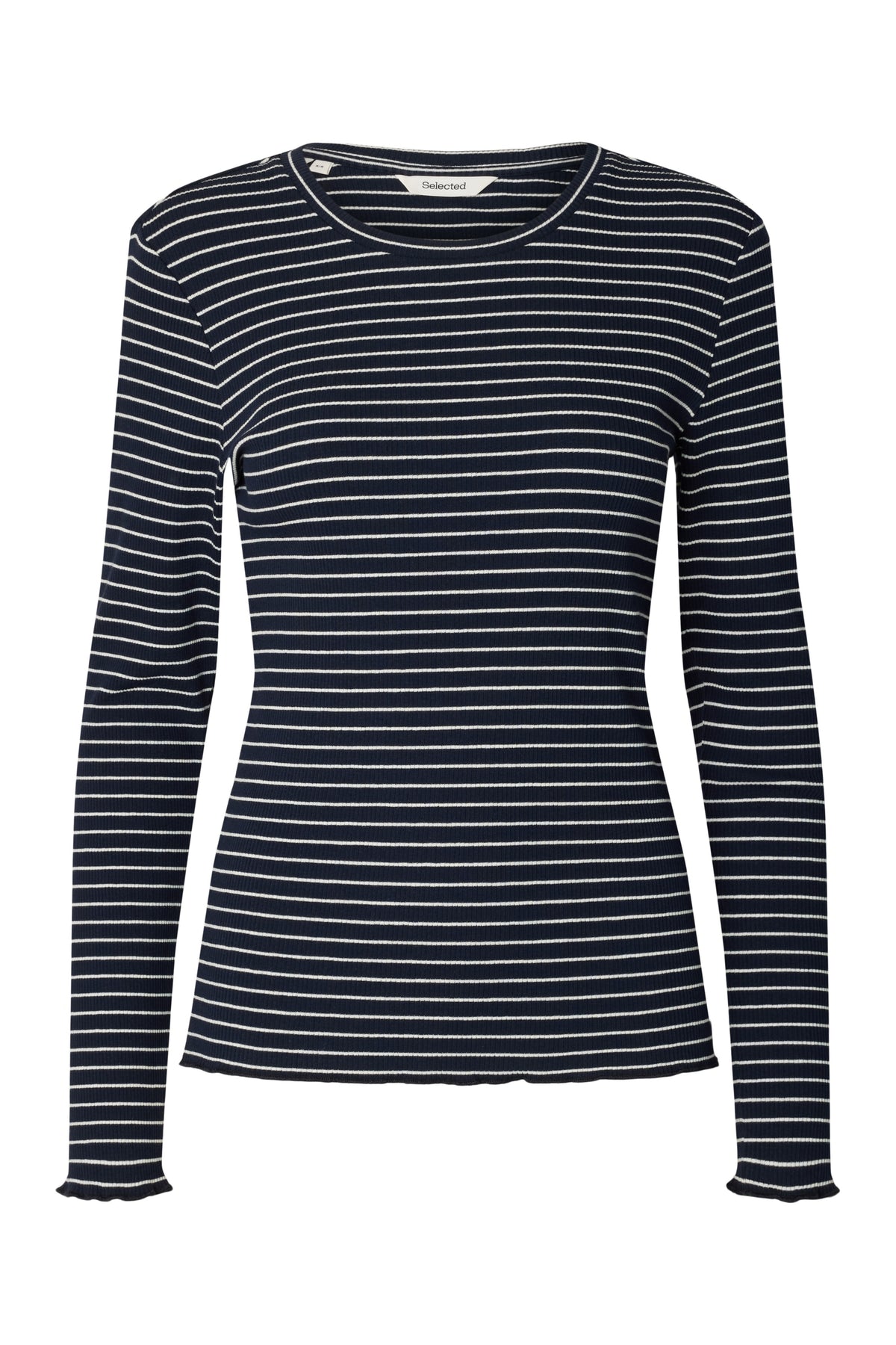 Anna Ls Crew Neck Tee - Dark Sapphire W Snow White Stripes