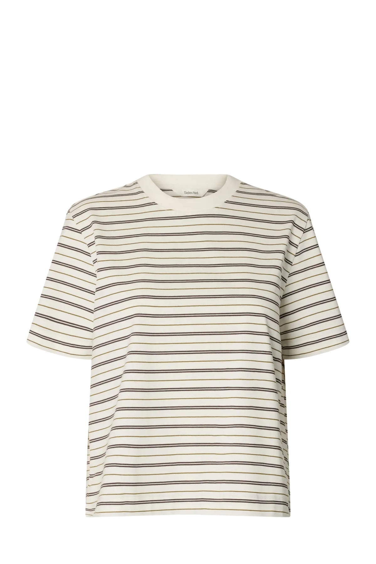 Essential Ss Striped Boxy Tee - Delicioso Multi Stripes