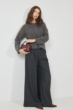 Lulu New Ls Knit Cardigan - Medium Grey Melange