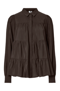 Yaspala Ls Shirt S. Noos - Coffee Bean