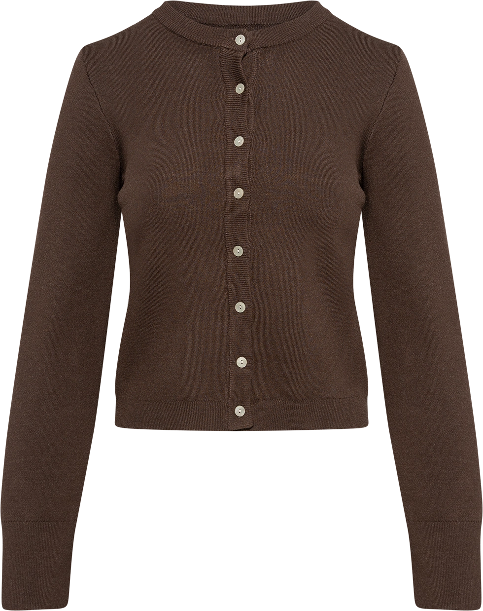 Yaselena Ls Knit Cardigan S. Noos - Coffee Bean Melange